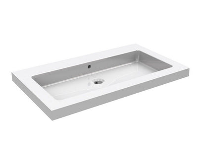 Kera wastafel enkel zonder kraangat 80x46x5 cm keramiek glans wit - WDtegels
