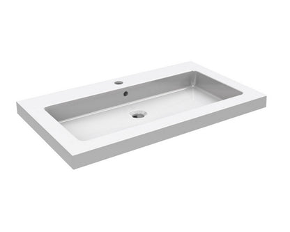 Kera wastafel enkel met 1 kraangat 80x46x5 cm keramiek glans wit - WDtegels