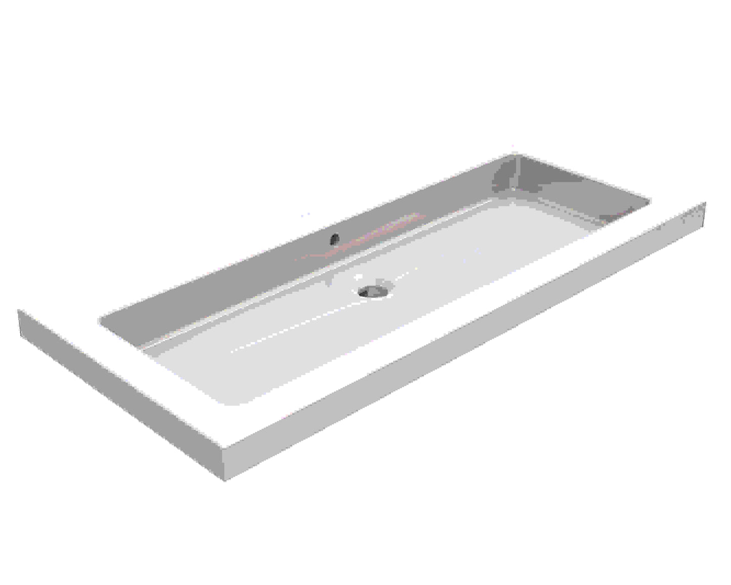Kera wastafel enkel zonder kraangat 100x46x5 cm keramiek glans wit - WDtegels