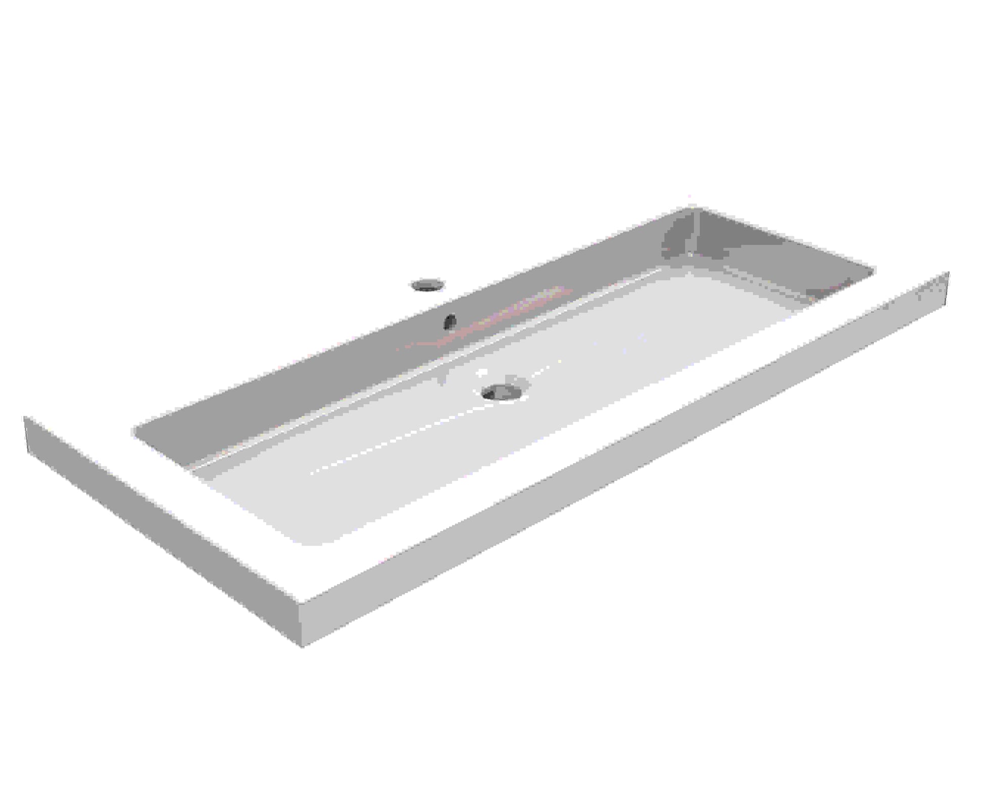 Kera wastafel enkel zonder kraangat 100x46x5 cm keramiek glans wit - WDtegels