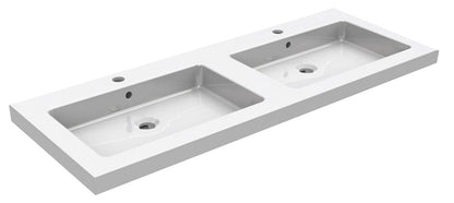 Kera dubbele meubelwastafel 120 x 46 x 5 cm keramiek glans wit