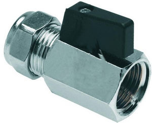 Kogelkraan mini KIWA 1/2 inch bi x 15mm knel chroom