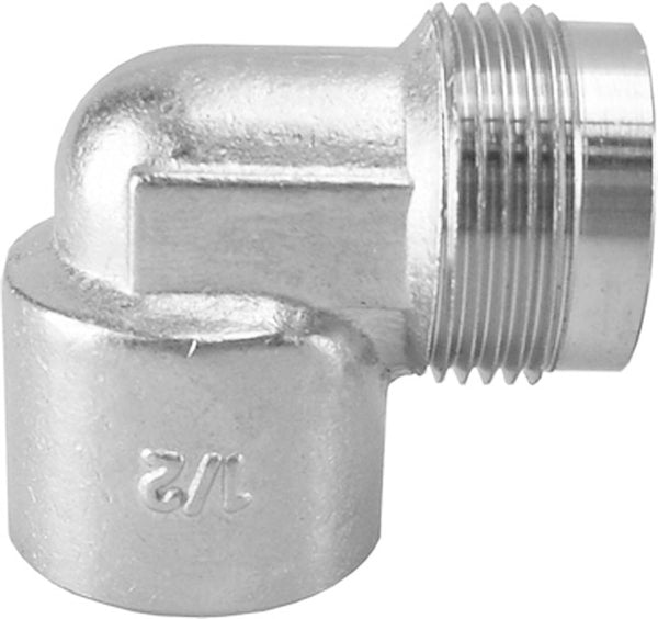 Conector Comfort acodado 1/2" rosca hembra x M24 niquelado