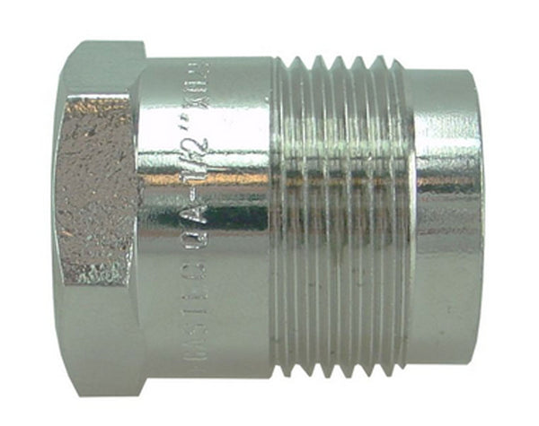 Conector Comfort recto 1/2" rosca hembra x M24 niquelado
