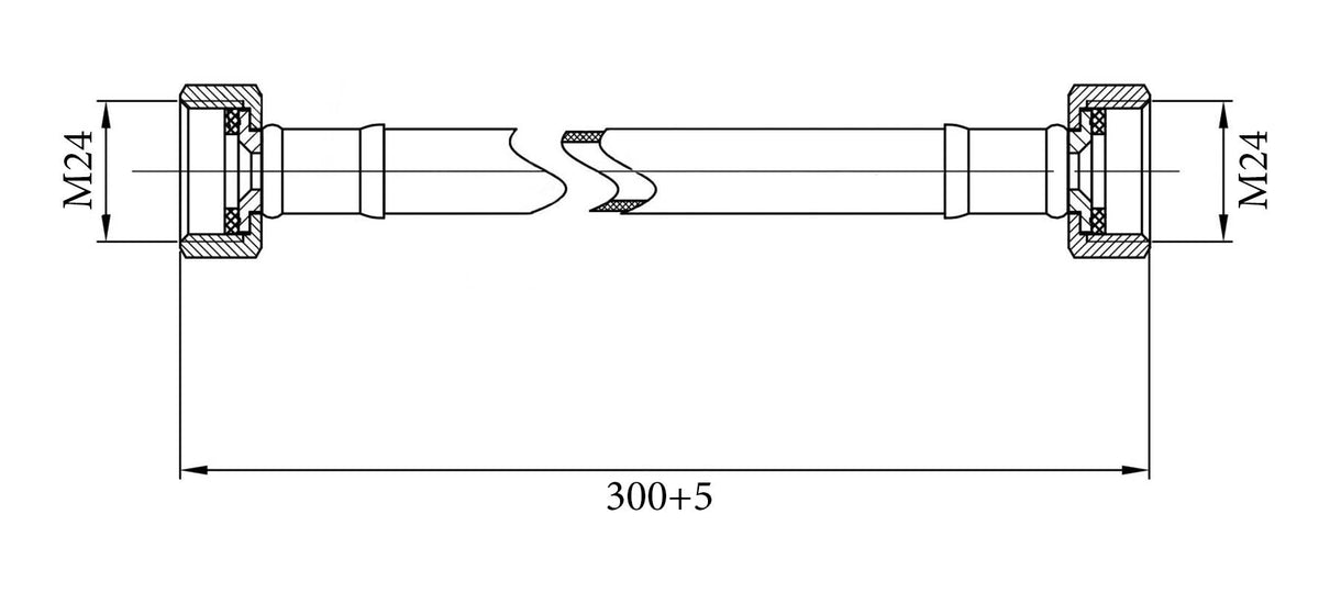 Lijntekening Gasslangsets Gastec 30cm