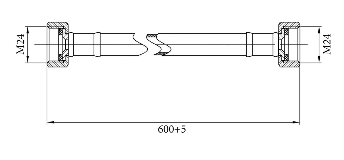 Lijntekening Gasslangsets Gastec 60cm