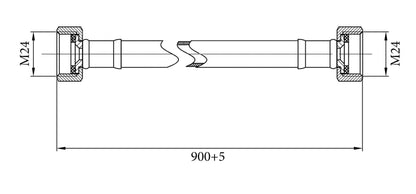 Lijntekening Gasslangsets Gastec 90cm