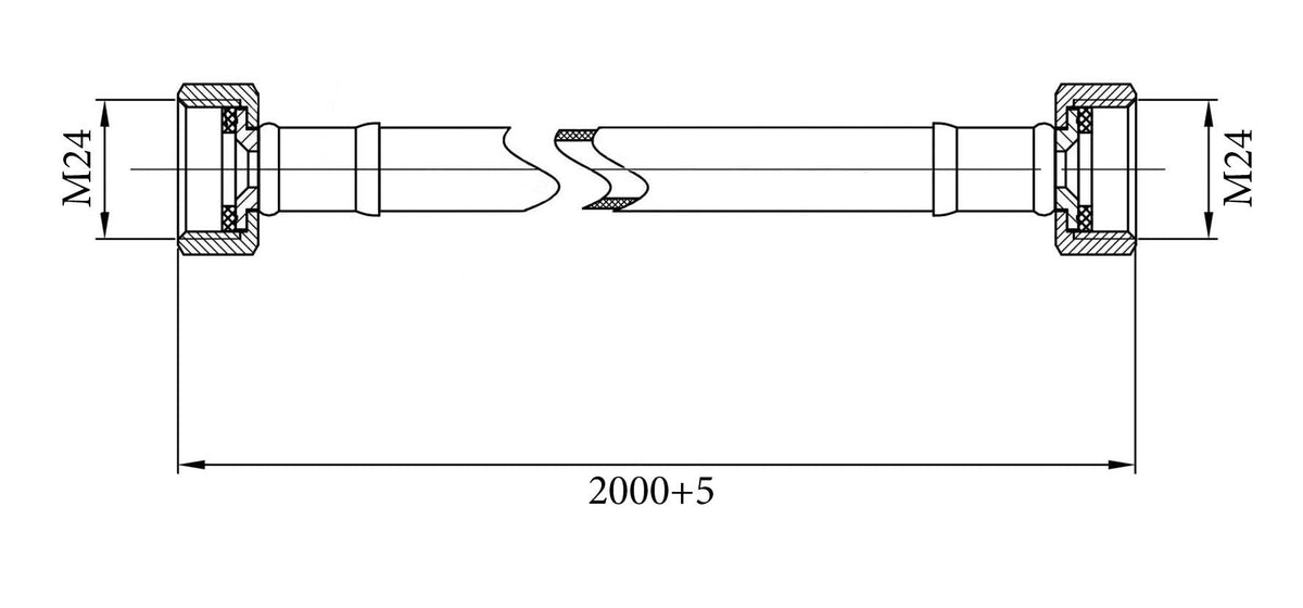 Lijntekening Gasslangsets Gastec 200cm