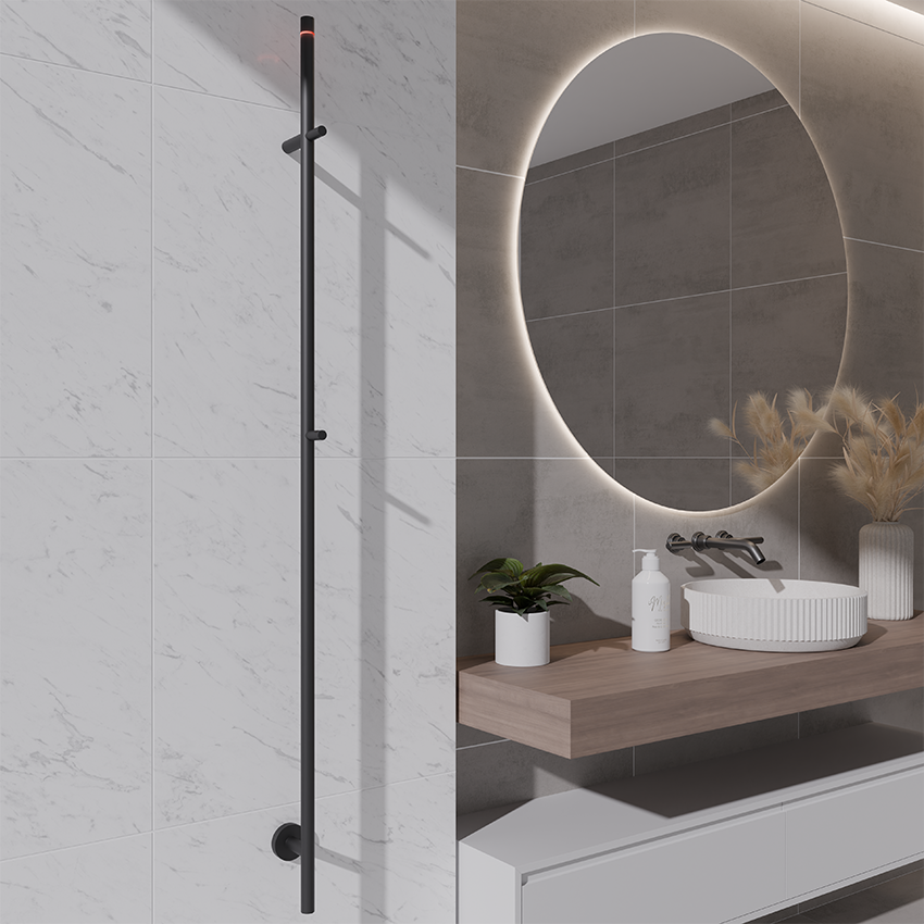Callista elektrische staafhanddoekradiator 60 Watt 150 cm mat zwart - WDtegels