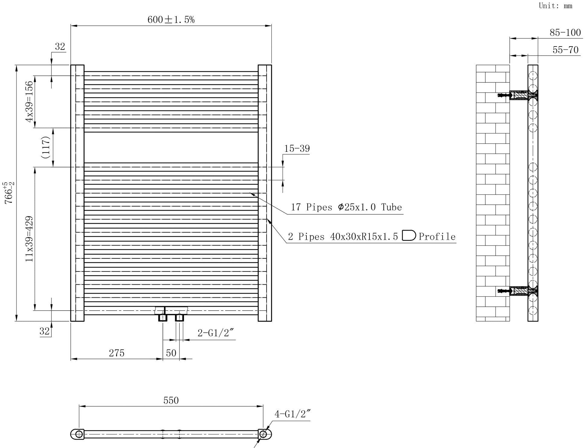 Wiesbaden Elara sierradiator | 76,6x60cm | Wit - WDtegels