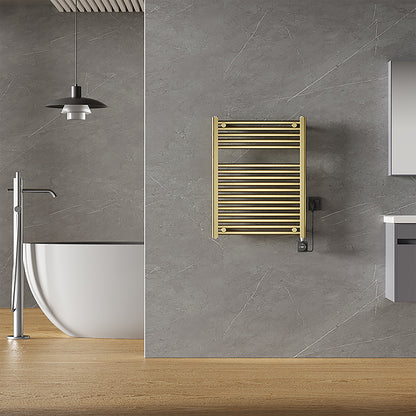 Elara elektrische radiator Smart WiFi 76,6x60cm geborsteld messing PVD - detailfoto