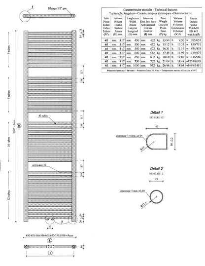 5 x 45 cm antraciet 8718858074006