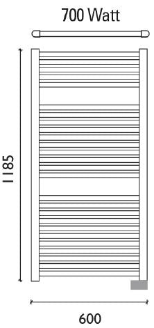 5 x 60 cm wit elektrisch