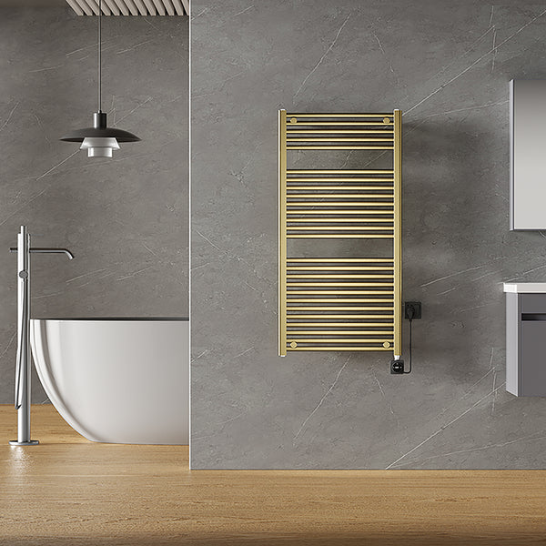Elara elektrische radiator Smart WiFi | 118,5x60cm | Geborsteld messing PVD