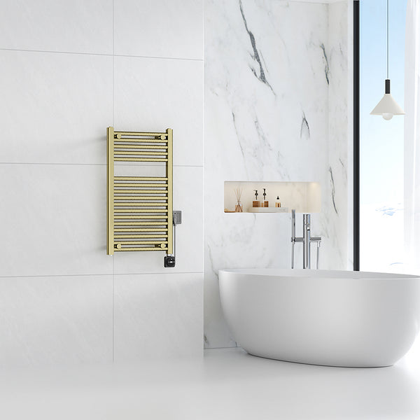 Elara elektrische radiator Smart WiFi | 76,6x45cm | Geborsteld messing PVD