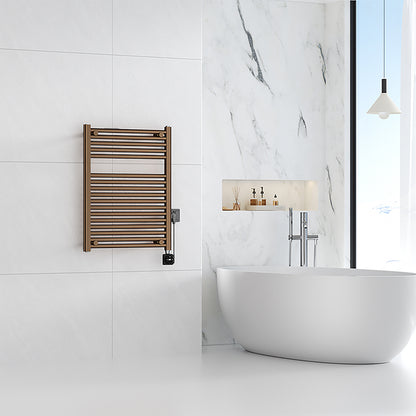 Elara elektrische radiator Smart WiFi 76,6x60cm geborsteld brons koper PVD - detailfoto