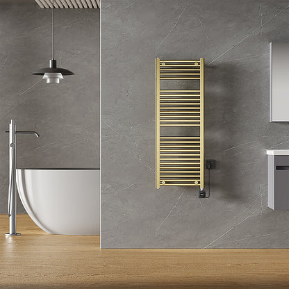 Elara elektrische radiator Smart WiFi 118,5x45cm geborsteld messing PVD - detailfoto