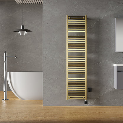 Elara elektrische radiator Smart WiFi 181,7x45cm geborsteld messing PVD - detailfoto