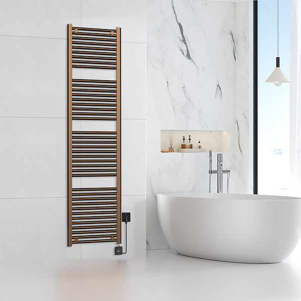 Elara elektrische radiator Smart WiFi | 181,7x45cm | Geborsteld brons koper PVD