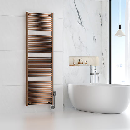 Elara elektrische radiator Smart WiFi 181,7x60cm geborsteld brons koper PVD - detailfoto