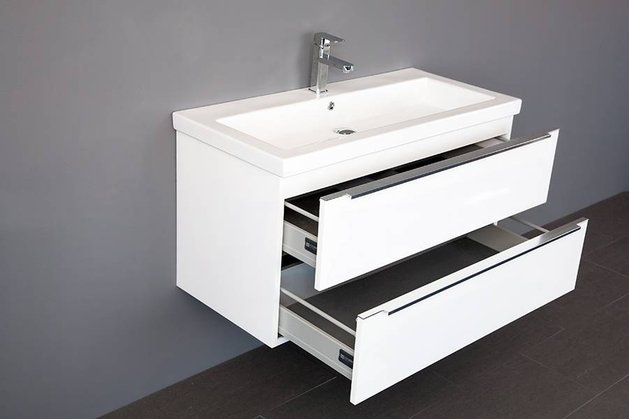 Badmeubel Senza Keramiek 80 Hoogglans Wit