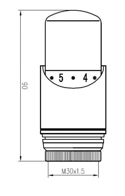 Wiesbaden luxe thermostaatknop M-30 chroom