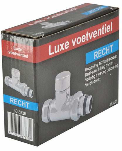 luxe regeltee 1/2''x15 (M22) knel recht chroom - WDtegels