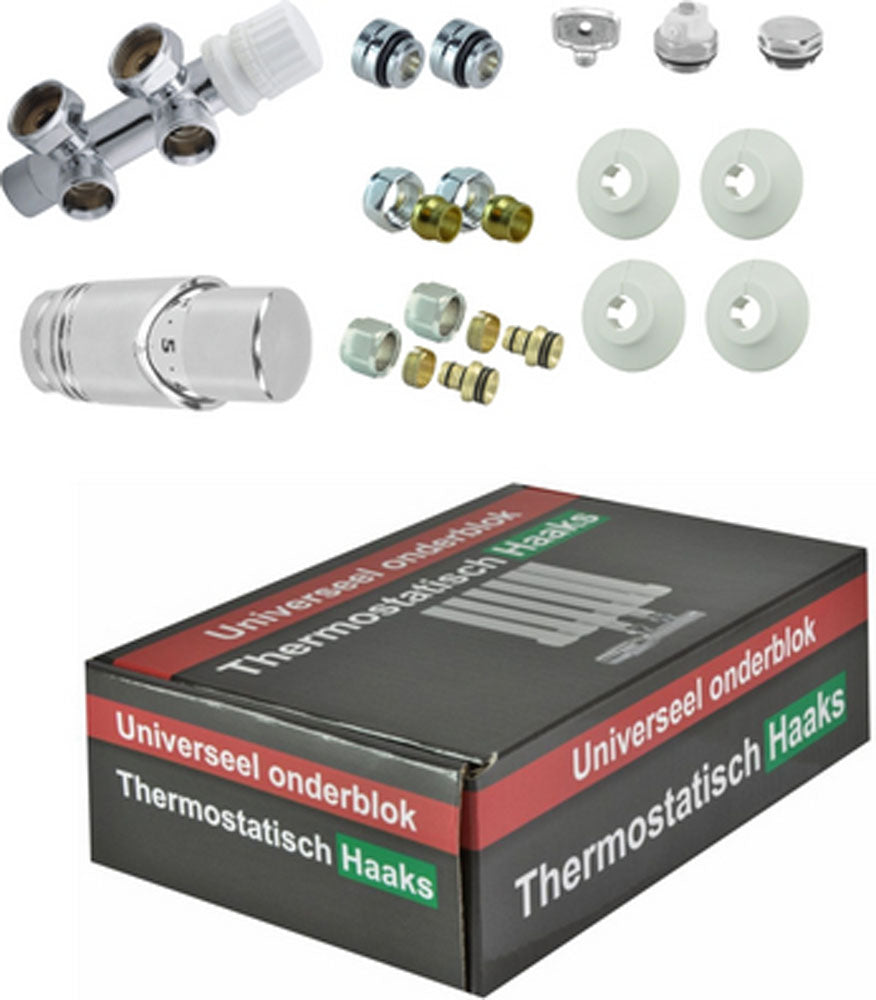 set onderblok compl. haaks (links) 16x2,0 +15 knel chroom - WDtegels