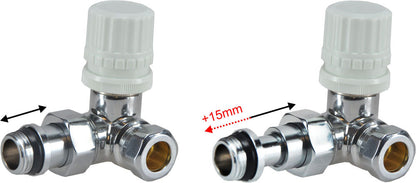 luxe therm. ventiel 1/2''x15 (M22) knel haaks links chroom - WDtegels