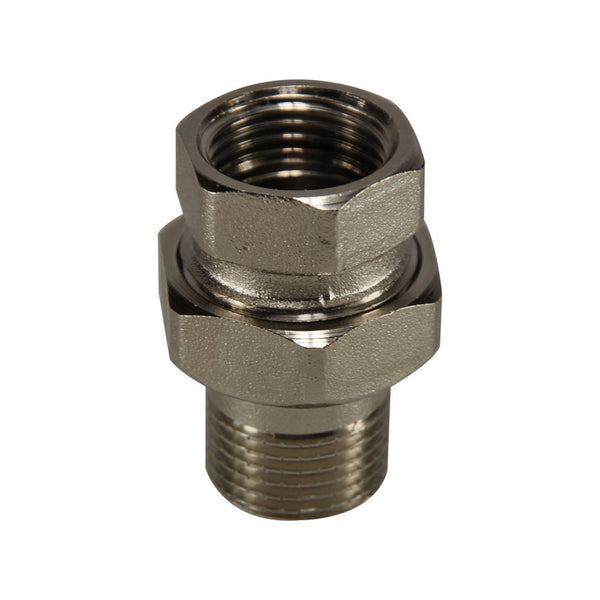 Rd-482 radiatorkoppeling 1/2" recht vernikkeld