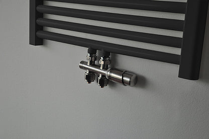 set thermostatisch onderblok recht geborsteld staal - WDtegels