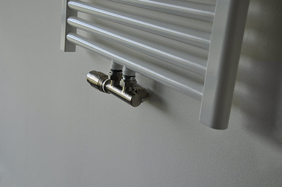 set thermostatisch onderblok haaks-links geborsteld staal - WDtegels