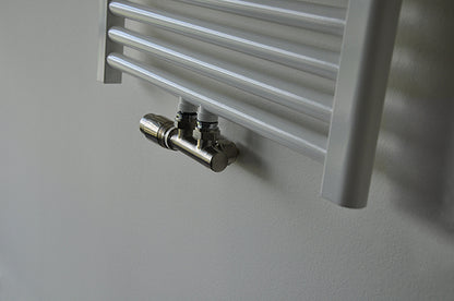 set thermostatisch onderblok haaks-links geborsteld staal - WDtegels