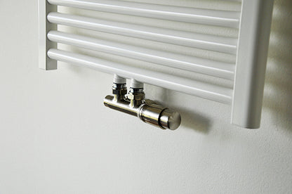set thermostatisch onderblok haaks-rechts geborsteld staal - WDtegels