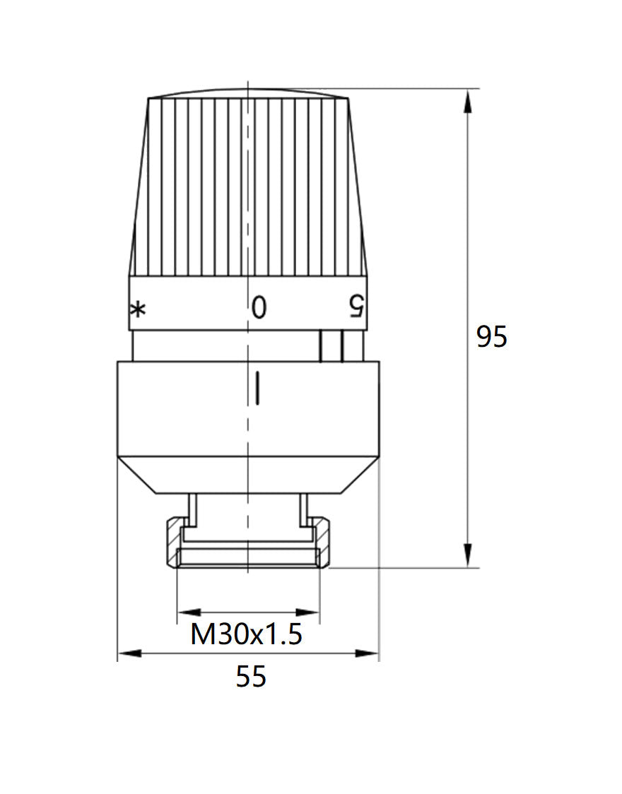 thermostatische radiatorventiel 1/2''x15mm axiaal mat-zwart - WDtegels