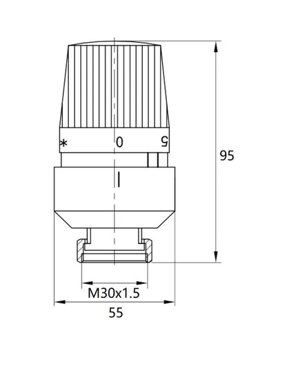 thermostatische radiatorventiel 1/2''x15mm axiaal mat-zwart - WDtegels