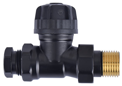 thermostatisch ventiel zonder knop 1/2 recht+adaptor mat-zwart - WDtegels