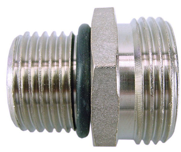 Rd-901 nippels 1/2" bu lang x eurokonus 3/4 met O-ring vernikkeld