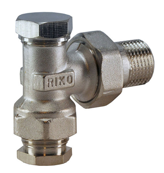 Regeltee met adaptor 15mm 1/2 haaks vernikkeld