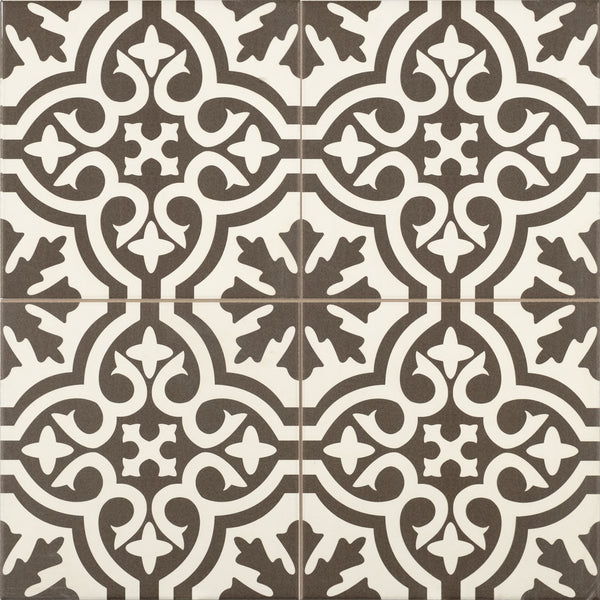 Vloertegel Cemento Decor Venice Black 45x45