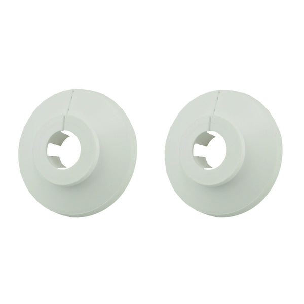 Klemrozet 2 stuks kunststof 18mm wit