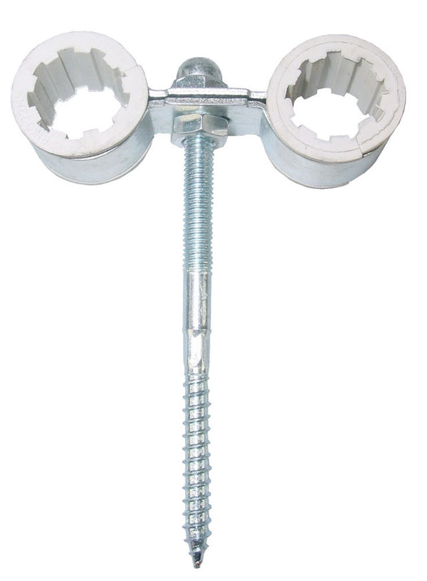 Soporte en T galvanizado para calefacción central con inserto de 15 mm