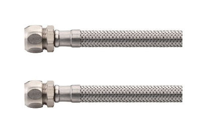 Latiguillo flexible de conexión KIWA 10mm de compresión x 10mm de compresión 35cm RVS