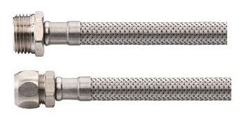 Latiguillo flexible de conexión KIWA 1/2" macho x 15mm 30cm RVS