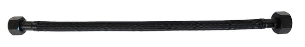Flexibele aansluitslang nylon 1/2" x 3/8" 30cm mat zwart