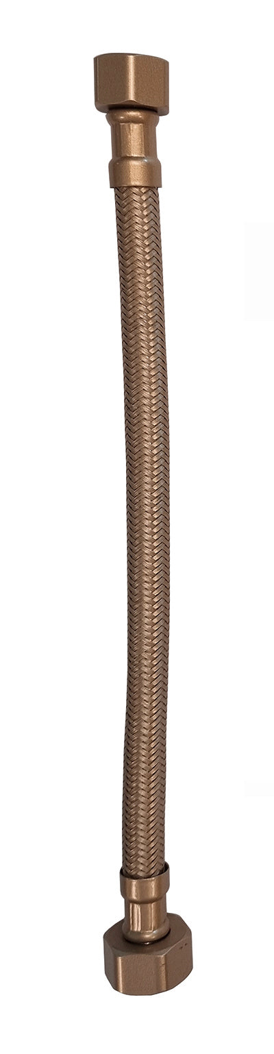 Flexibele aansluitslang 1/2" x 3/8" 25cm geborsteld brons koper