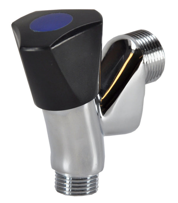 Beluchterkraan met knop KIWA 1/2" x 3/4" chroom/zwart
