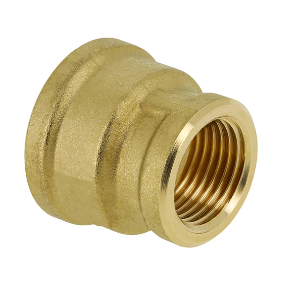 Racor roscado reductor de latón 3/8" hembra x 1/4" hembra