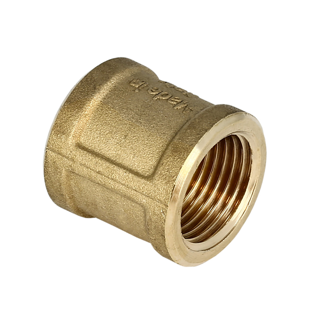 Draadfitting sok messing 1/4 inch bi x 1/4 inch bi