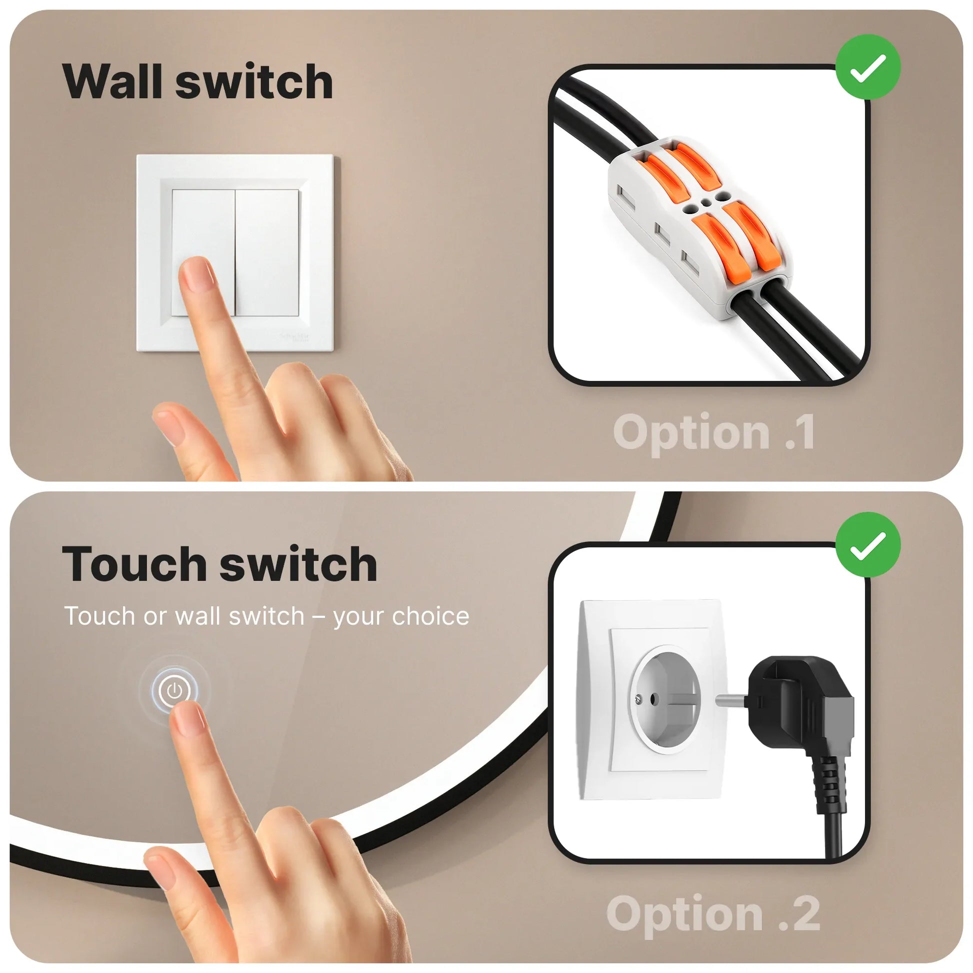 Badkamerspiegel - 80cm - Zwart Frame